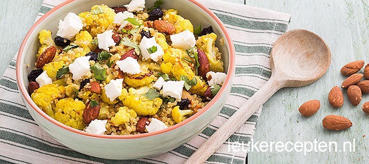 Quinoa met geroosterde bloemkool