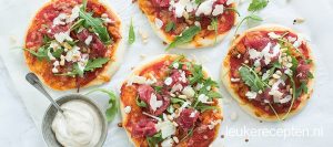 mini carpaccio pizza leukerecepten.nl