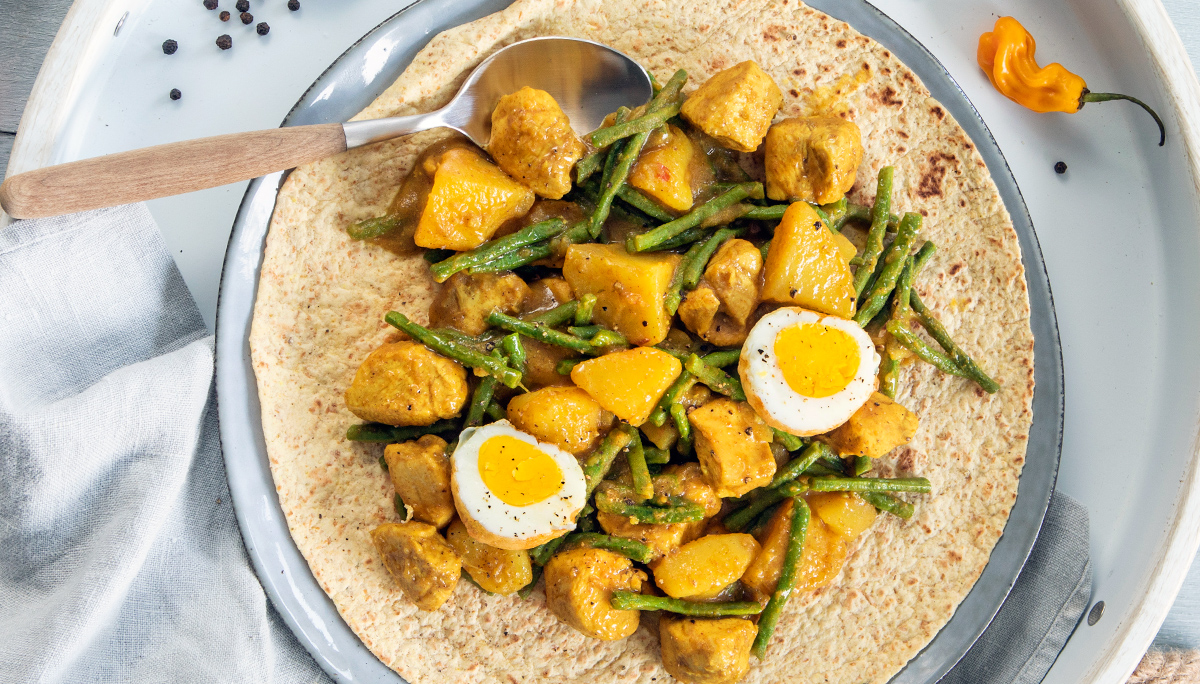 Surinaamse roti met kip