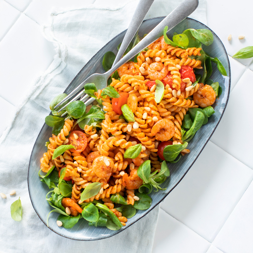 pastasalade-garnalen