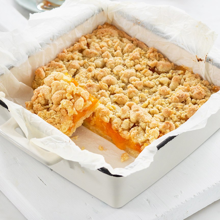 Abrikozen crumble gebak