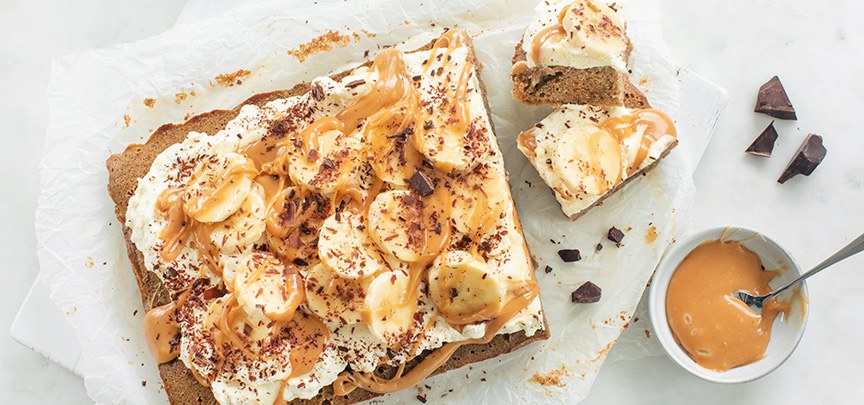 Banoffee cake met chocolade (glutenvrij)