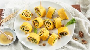 Wraprolletjes met geitenkaas