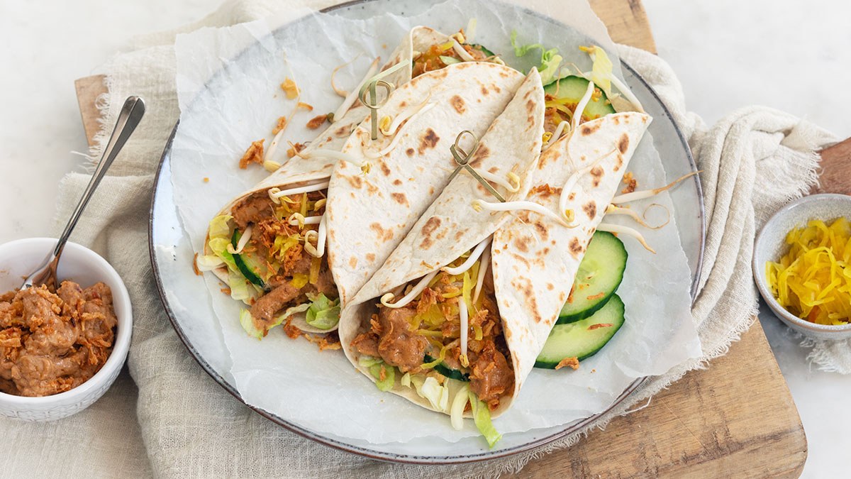 Wraps met kip saté