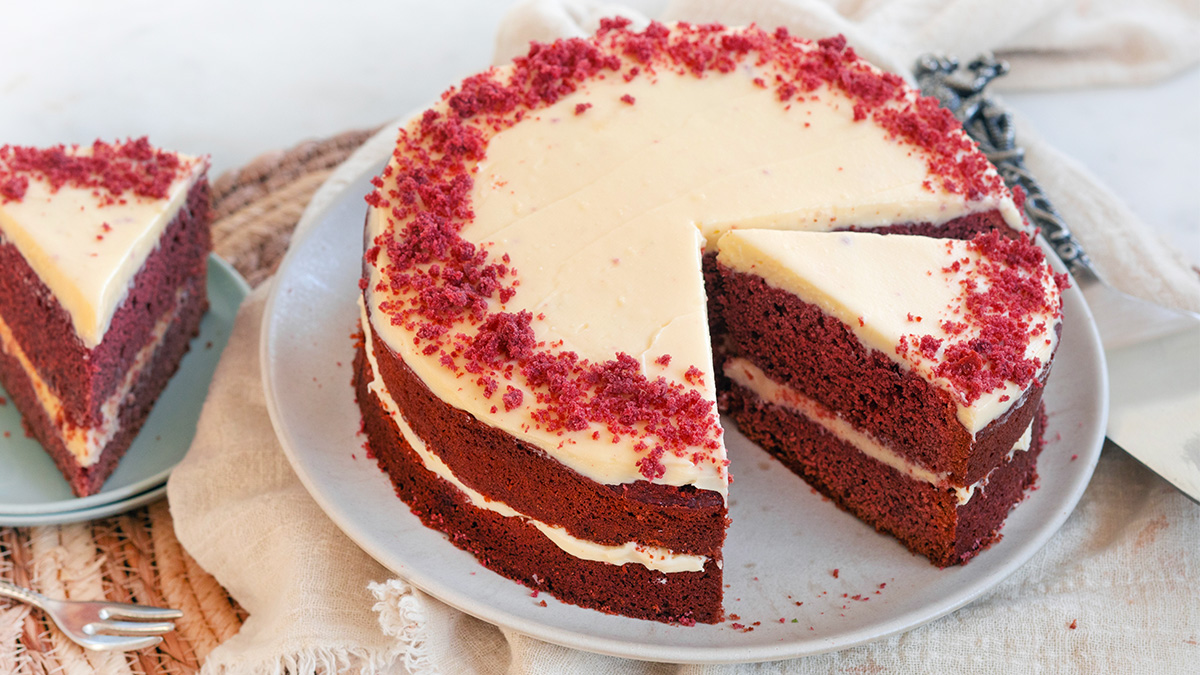 Red velvet taart