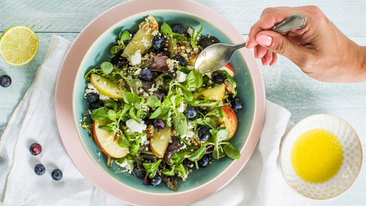 Salade met blauwe bessen