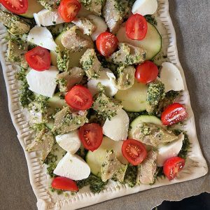 Plaattaart kip pesto stap 3