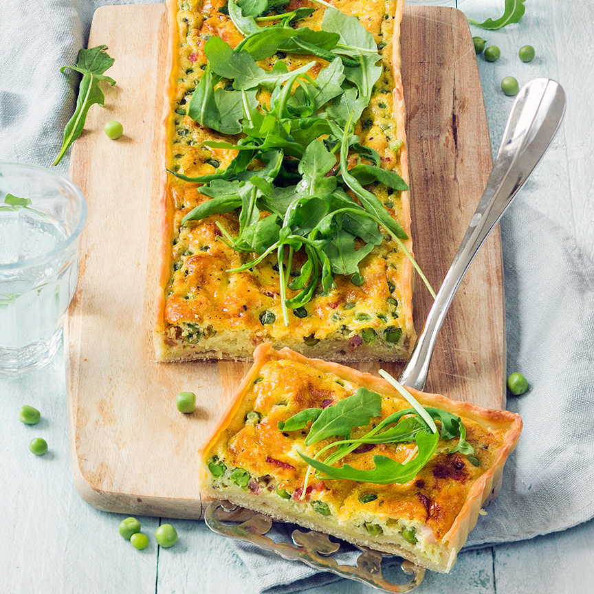 Heerlijke quiche met erwtjes