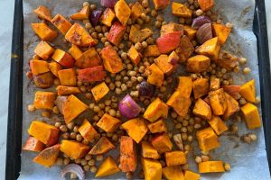 Couscous met geroosterde pompoen en kikkererwten stap 1