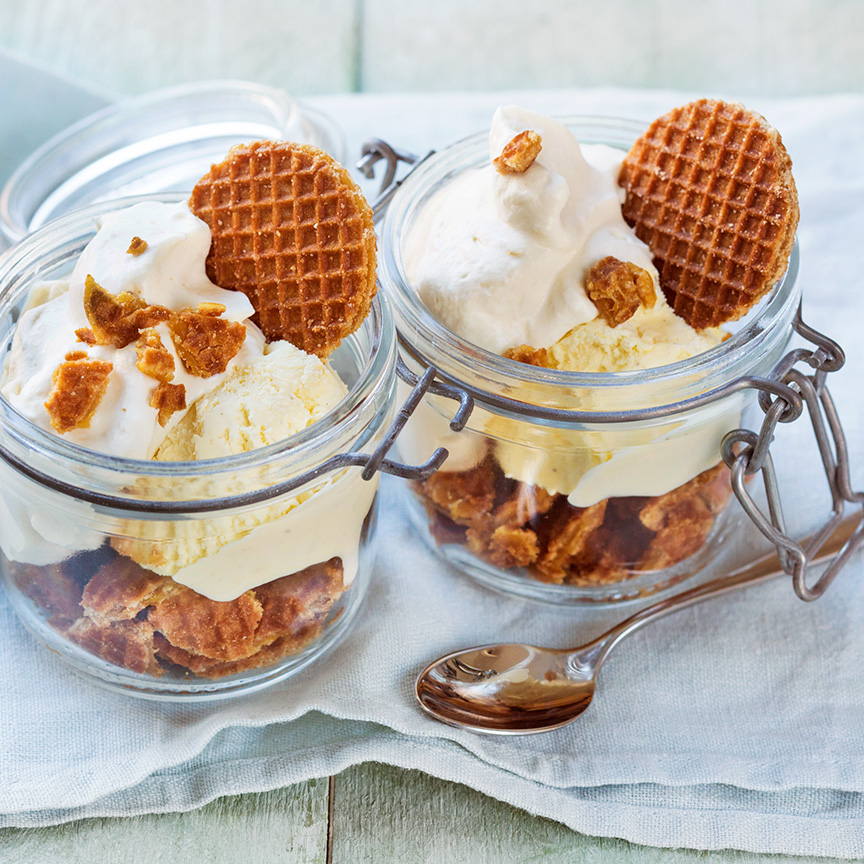 stroopwafel toetje met baileys 
