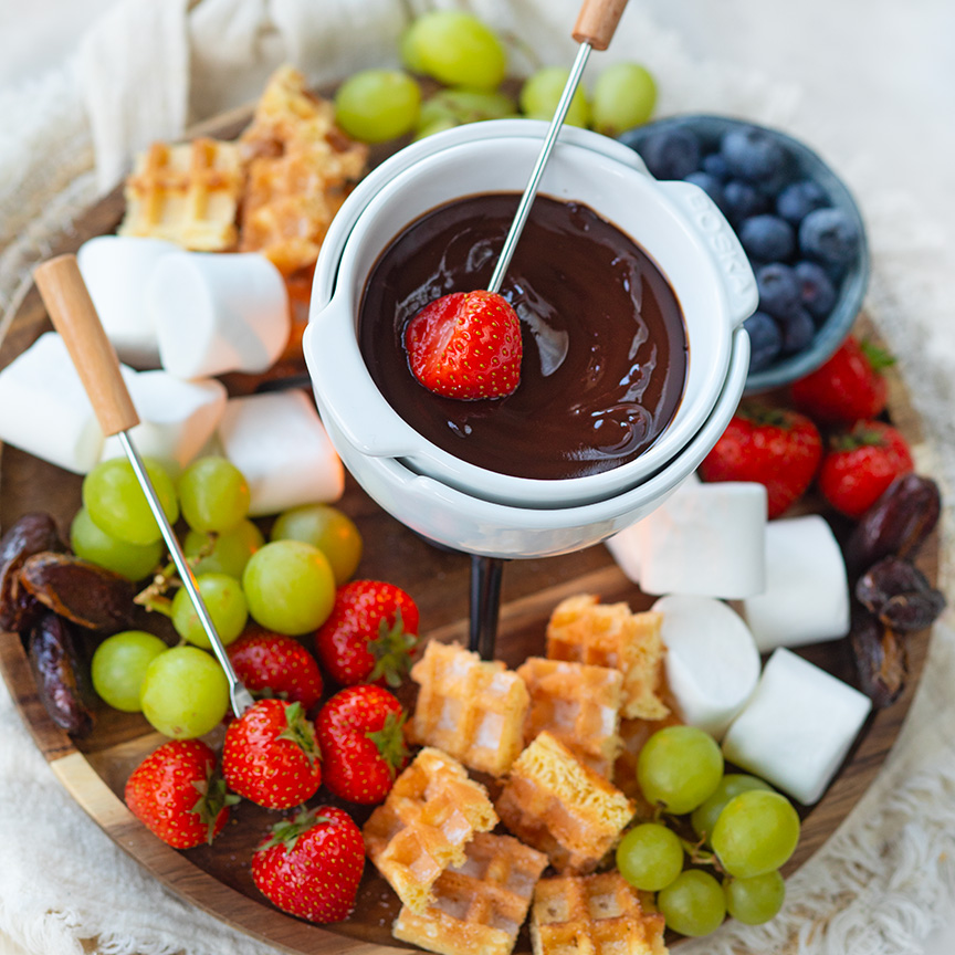 Thuis chocolade fonduen