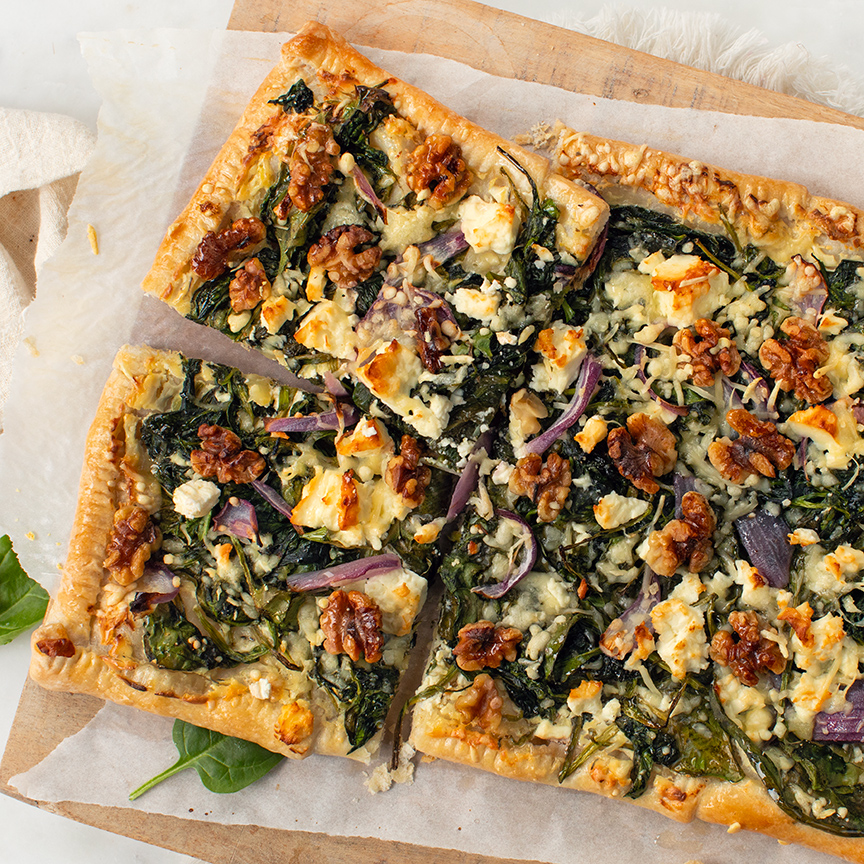 Plaattaart met spinazie maken