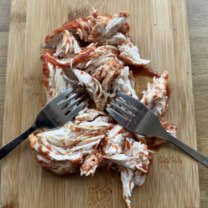 pulled chicken uit de slowcooker stap 3