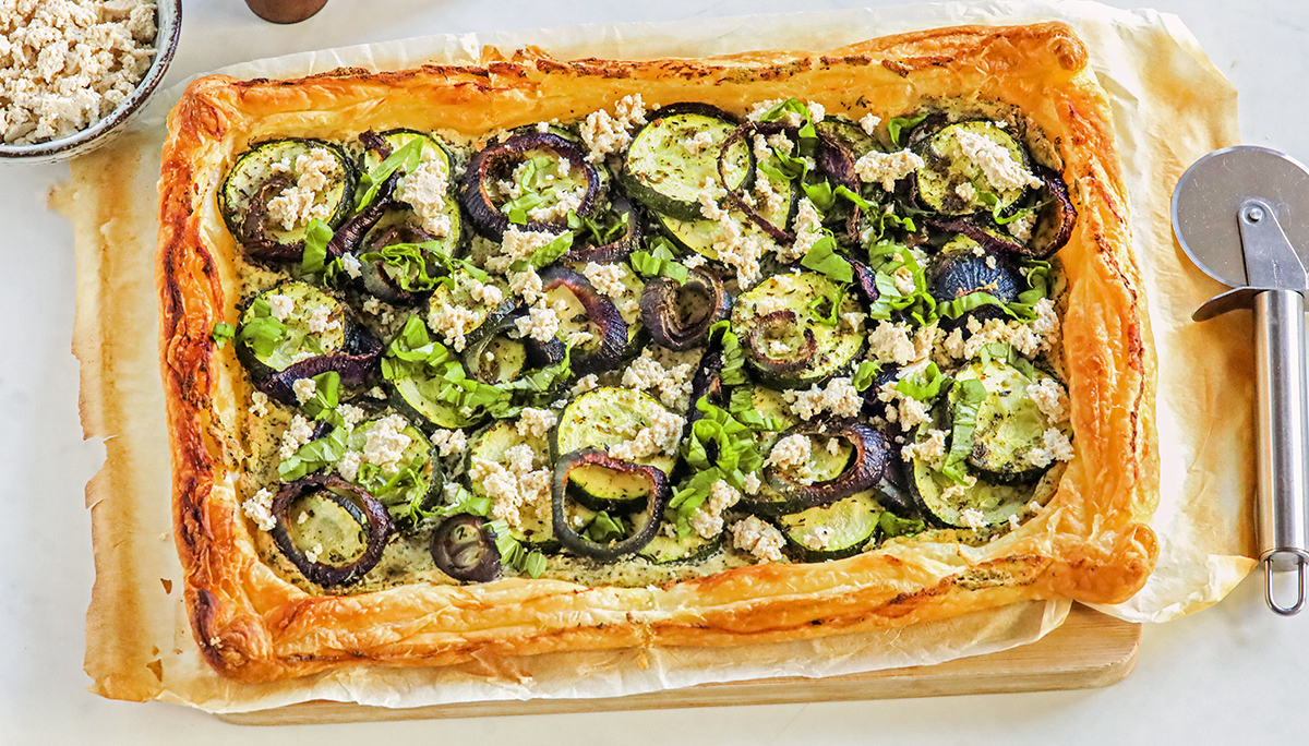 Plaattaart met courgette