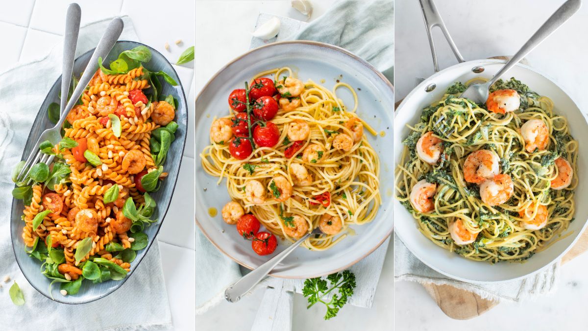 5 x pasta met garnalen 