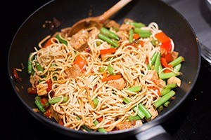 noodles with green beans and tofu 01