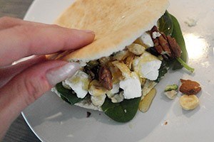 pita bread with goat cheese 01