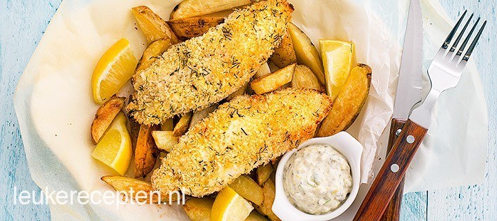 Fish and chips uit de oven
