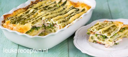 Lasagna with asparagus and chicken