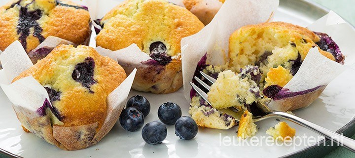 Blauwe bessen muffins