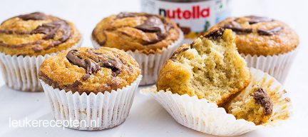 Nutella muffins met banaan
