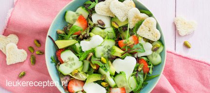 Hartjes salade met munt dressing