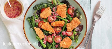 Light recept: kipnuggets met bimi salade
