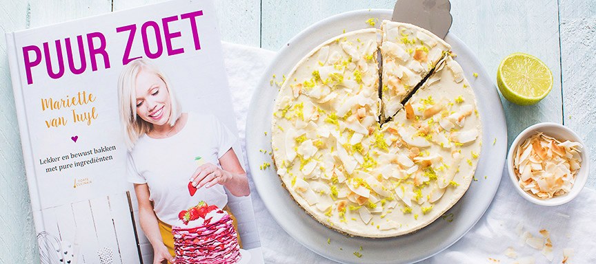 Vegan kokos limoen cheesecake + review Puur Zoet