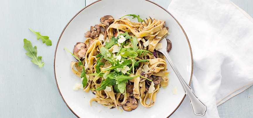 Pasta met champignons en truffel