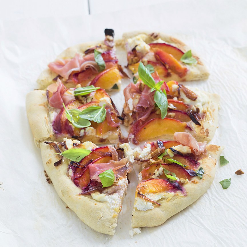 pizza-with-peach-and-ricotta