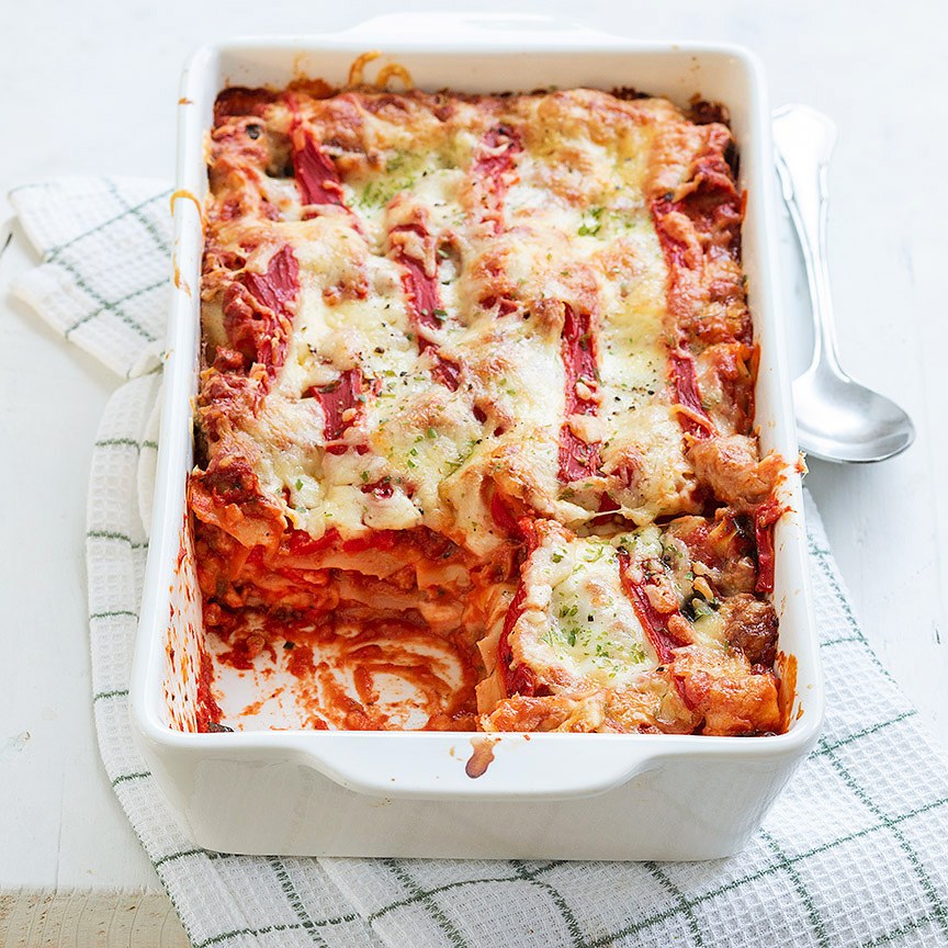 Lasagna with bell pepper