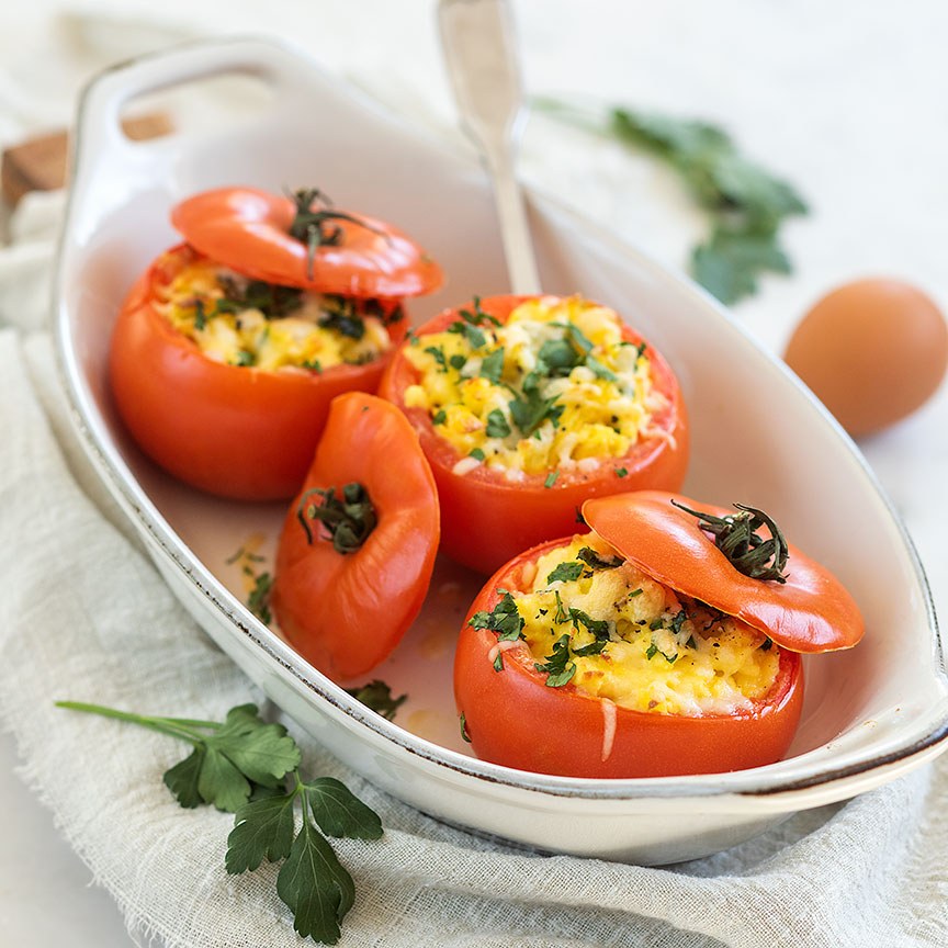 Gevulde tomaten met ei