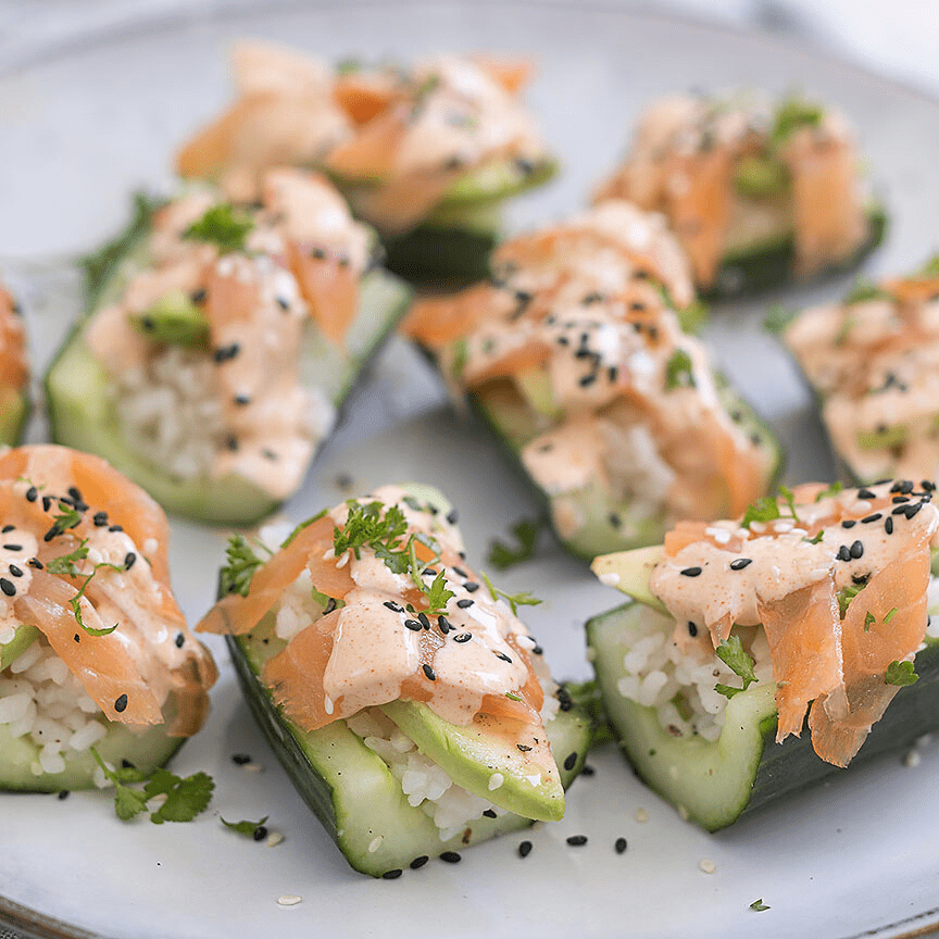 sushi boats cucumber