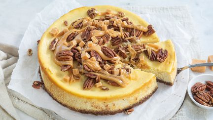 Karamel zeezout cheesecake