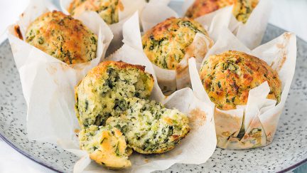 Hartige muffins met spinazie